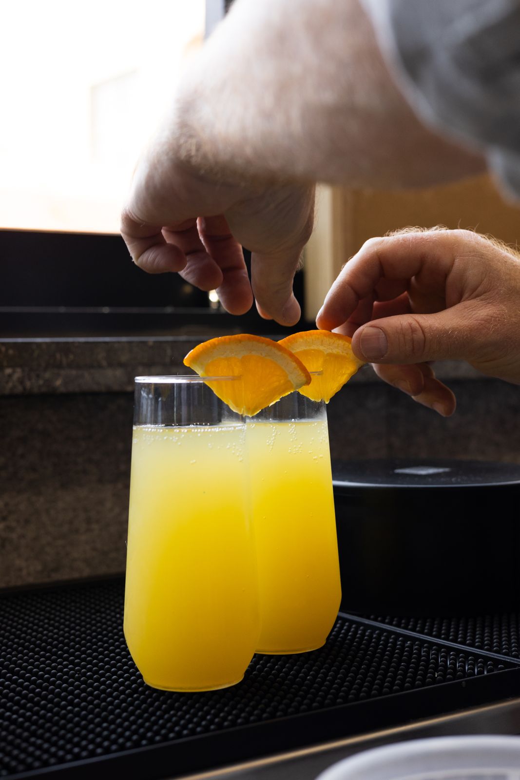 Making mimosas